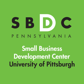 Pitt SBDC Pennsylvania Small Business Development Center University of Pittsburgh logo on green background