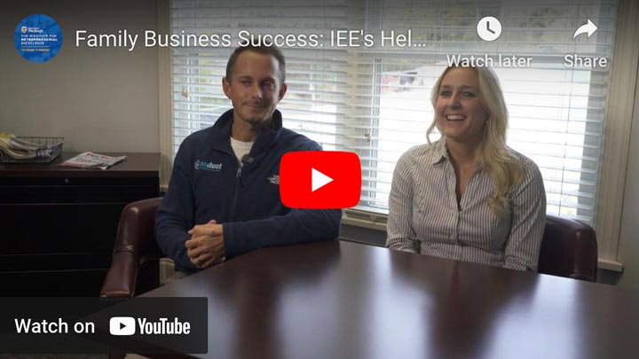 Air Duct Maintenance Inc.'s new leadership talking on camera about the family business transition