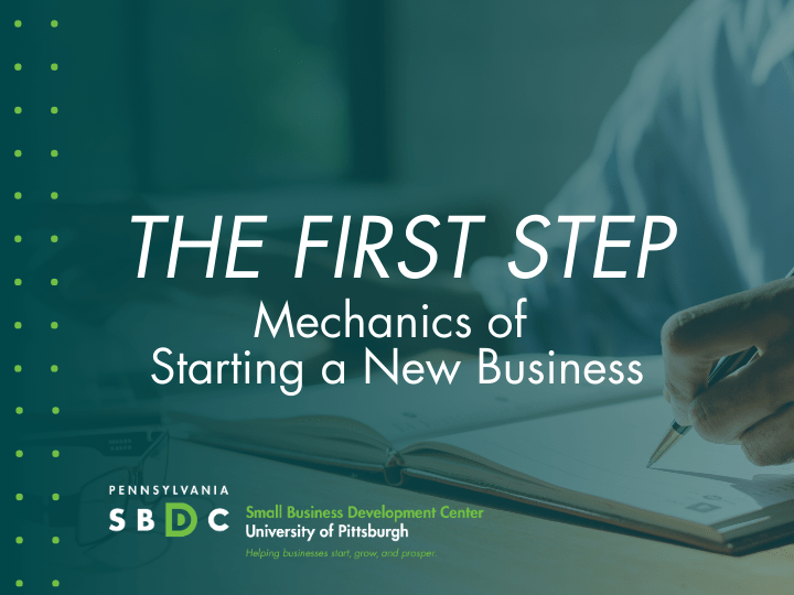 Pitt SBDC 1st Step graphic